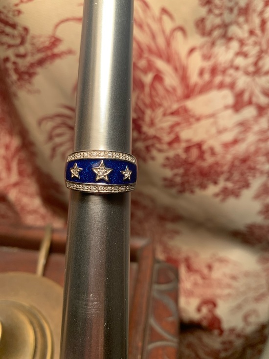 Jewelry - Blue Star Enamel Ring with Sparkle Accents